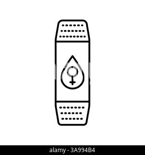 Schwarzes Symbol des Menstruationszyklus-Trackers für digitale und gedruckte Projekte. Minimale bereinigte Symbole für Apps und Websites. Moderne einfache Symbole für UI UX und Stock Vektor