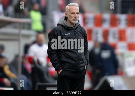 Halle, Deutschland. März 2025. Halle, Deutschland 29. März 2025: Regionalliga Nord/Ost - 2024/2025 - Hallescher FC vs. FSV Zwickau im Bild: Trainer Mark Zimmermann (Halle) Credit: dpa/Alamy Live News Stockfoto