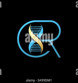 Logo Design Grafikkonzept Kreativ Premium Vektor Stock Bild Top Sell Initial CR CXR Schriftart DNA Helix Infinity Klon genetische Technologie heilen Evolution Leben Stock Vektor