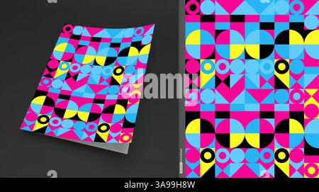 Cover Design Template für Werbung. Abstrakte bunten geometrischen Design. Muster kann als Vorlage für die Broschüre, Geschäftsbericht, Magazin, Po verwendet werden. Stock Vektor