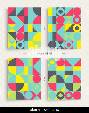 Cover Design Template für Werbung. Abstrakte bunten geometrischen Design. Muster kann als Vorlage für die Broschüre, Geschäftsbericht, Magazin, Po verwendet werden. Stock Vektor