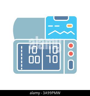 Intelligentes Symbol für schwarze Linien des Blutdruckmessgeräts für digitale und gedruckte Projekte. Minimale bereinigte Symbole für Apps und Websites. Moderne einfache Symbole für UI UX Stock Vektor