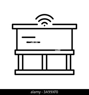 Intelligente Jalousien mit schwarzer Linie für digitale und gedruckte Projekte. Minimale bereinigte Symbole für Apps und Websites. Moderne, einfache Symbole für UI UX und Branding Stock Vektor