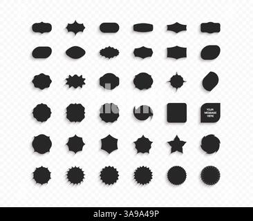 Satz von leeren geometrische Formen. Sammlung von Designelementen. Vector Illustration für Abzeichen, Aufkleber oder Sticker. Stock Vektor