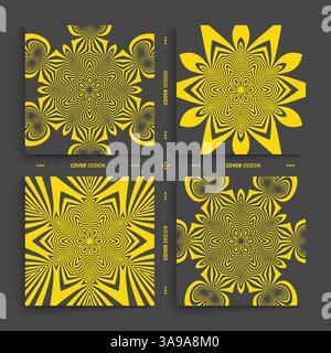 Abstrakte gestreiften Hintergrund. Muster mit optischen Täuschung. Einzigartige Kaleidoskop Design. Vector Illustration. Stock Vektor
