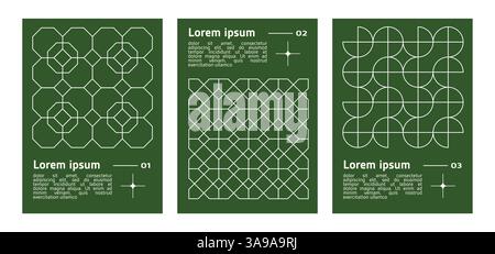 Satz Poster mit geometrischen Linienformen. brutalismus, y2k, futuristischer Stil. Sterne, flüssige verbundene Punkte, Linienformen. Elemente Form, modern Stock Vektor