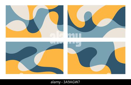 Farbenfroher Hintergrund. Abstraktes flüssiges Poster, Hintergrund mit Blob-Formen, modernes abstraktes trendiges Design für Karten, Einladung, Branding, Banner Stock Vektor