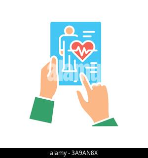 Zeilensymbol für die medizinische Fernüberwachung. Vektorisoliertes Element. Bearbeitbare Kontur. Stock Vektor