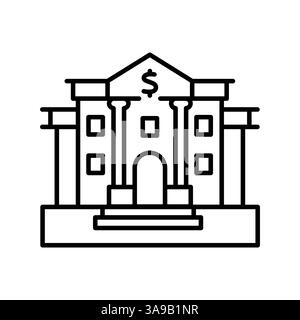 Leitungs-Symbol der Zentralbank für digitale und gedruckte Projekte. Minimale bereinigte Symbole für Apps und Websites. Moderne, einfache Symbole für UI UX und Branding Stock Vektor