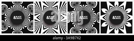 Schwarz-weiß-Design. Abstrakter gestreifter Hintergrund. Vektorabbildung. Stock Vektor