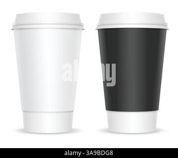 Kaffeetassen. Zwei Farbvarianten. Isoliert auf weißem Hintergrund Stock Vektor