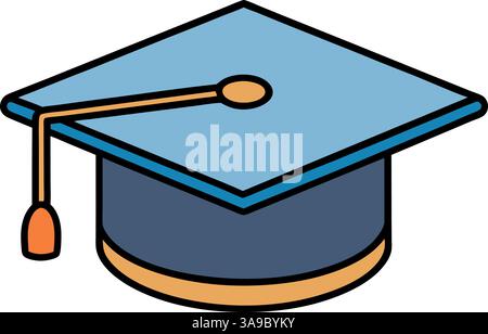 Graduierung Kappe mit Quastenvektor Illustration. Stock Vektor