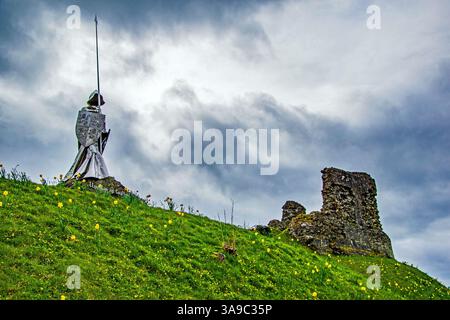 Denkmal für Llywelyn ap Gruffyd Fychan in Llandovery, Wales Stockfoto