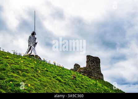 Denkmal für Llywelyn ap Gruffyd Fychan in Llandovery, Wales Stockfoto