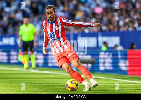 Barcelona, Spanien. März 2025. Antoine Griezmann (7) von Atletico Madrid, der während des LaLiga-Spiels zwischen Espanyol und Athletic Club im Stage Front Stadium in Barcelona zu sehen war. Stockfoto