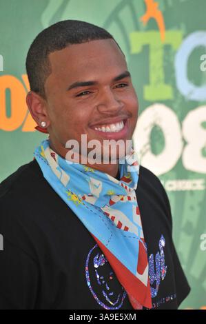 August 2008 – Universal City, Burbank, USA – 03. August 2008 – Universal City, Kalifornien – Chris Brown. 2008 Teen Choice Awards im Gibson Amphitheater. Foto: Jaguar/AdMedia (Foto: © Jaguar/AdMedia via ZUMA Wire) Stockfoto