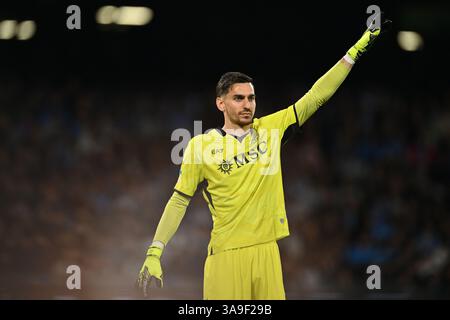 Neapel, Italien. 31. März 2025. Alex Meret von S.S.C. Napoli nimmt am 30. Tag der Serie A Meisterschaft zwischen S.S.C. Napoli und A.C. Milan im Diego Armando Maradona Stadium am 30. März 2025 in Neapel Teil. Quelle: Unabhängige Fotoagentur/Alamy Live News Stockfoto
