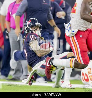 8. Oktober 2017 – Houston, Texas, USA – 8. Oktober 2017 – Houston, Texas USA – Houston Texans Wide Receiver will Fuller (15) während des regulären Saisonspiels der NFL zwischen den Houston Texans und den Kansas City Chiefs im NRG Stadium in Houston, Texas. Maria Lysaker/ZUMA Wire Service (Kreditbild: © Maria Lysaker Via ZUMA Wire) Stockfoto