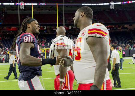 8. Oktober 2017 – Houston, Texas, USA – 8. Oktober 2017 – Houston, Texas USA – Houston Texans Defensive End Jadeveon Clowney (90) nach dem Spiel der NFL Regular Season zwischen den Houston Texans und den Kansas City Chiefs im NRG Stadium in Houston, Texas. Maria Lysaker/ZUMA Wire Service (Kreditbild: © Maria Lysaker Via ZUMA Wire) Stockfoto