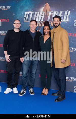 5. November 2017 - London, Vereinigtes Königreich Großbritannien und Nordirland - (L-R) Aaron Harberts, Jason Isaacs, Sonequa Martin-Green und Shazad Latif nehmen am 5. November 2017 am Millbank Tower in London, England Teil (Credit Image: © Famous/Ace Pictures via ZUMA Press) Stockfoto