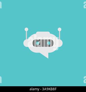 Robotersymbol. Bot-Schild-Design. Chatbot Symbol Konzept. Voice Support Service bot. Online-Support-bot. Vektorgrafik. Stock Vektor