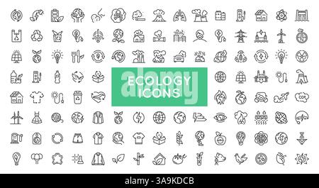 Ökologie Icons Set Stock Vektor