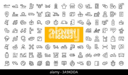 Symbolgruppe Delivery Services Stock Vektor