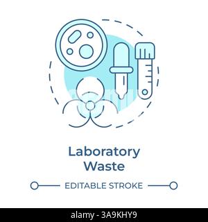 Laborabfälle, blau, Konzeptsymbol Stock Vektor