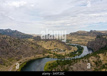 Luftaufnahme des Missouri River in Montana Stockfoto