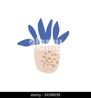 Abstrakte Hauspflanze handgezeichnete Illustration Stock Vektor