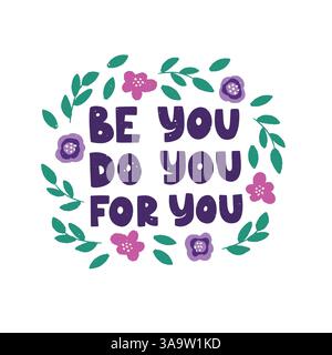 Optimistisches inspirierendes, handgezeichnetes Zitat Stock Vektor