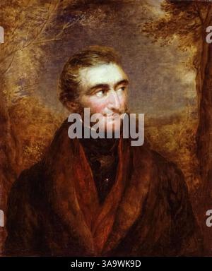 JMW-Turner. Porträtgemälde des englischen romantischen Malers Joseph Mallord William Turner (1775–1851) in Öl auf Leinwand von John Linnell, 1838 Stockfoto