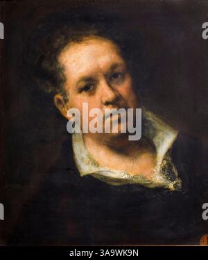 Goya. Selbstporträt des spanischen romantischen Malers und Druckers Francisco José de Goya y Lucientes (1746-1828) in Öl auf Tafel, 1815 Stockfoto