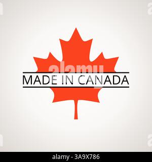 Made in Canada – Symbol der kanadischen Flagge Stock Vektor