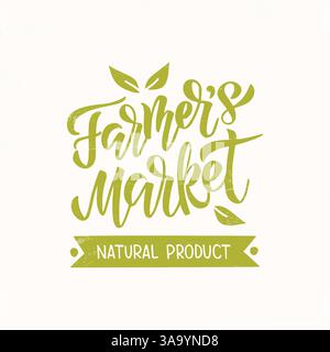 Farmers Market handgezeichnete Schriftzüge Stock Vektor