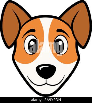 Cute Dog Face Vector Illustration. Stock Vektor