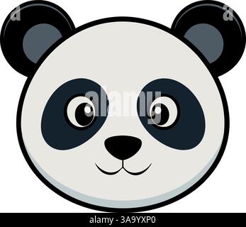Lächelnde Pandasichter Vektor-Illustration. Stock Vektor