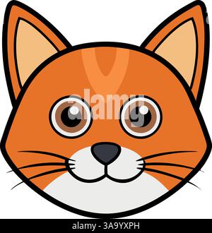 Orangefarbene Vektorgrafik für Katzengesicht. Stock Vektor