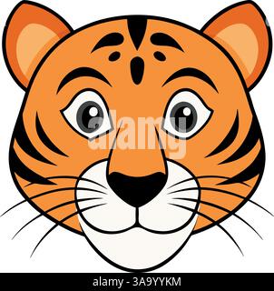 Tigergesicht mit Streifen Vektor-Illustration. Stock Vektor