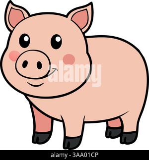 Lächelnde Vektor-Illustration des Schweins. Stock Vektor
