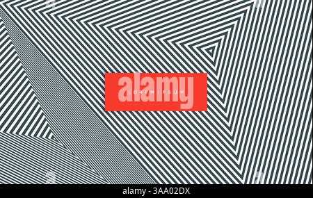 Abstrakter gestreifter Hintergrund. Muster mit optischer Illusion. Dreiecksform mit Linien. Cover Design Vorlage. Vektorillustration für Präsentation, BA Stock Vektor