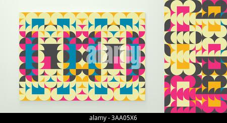 Abstraktes geometrisches Design. Vektorabbildung. Das Muster kann als Vorlage für Broschüren, Jahresberichte, Magazine, Poster, Cover, Präsentation, Stock Vektor