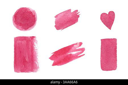 Dramatische Pinselstriche in rotem Aquarell für kräftige Ausdrücke Stockfoto