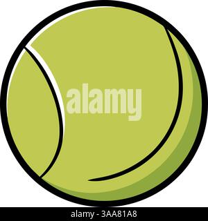 Hellgelbe Illustration des Tennisballs. Stock Vektor