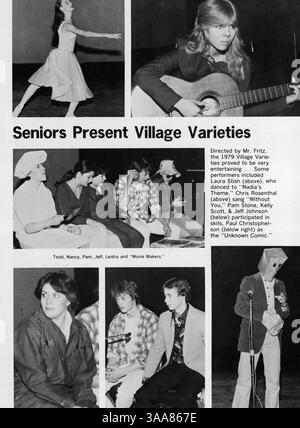 Das Villager Jahrbuch 1979 der St. Anthony Village High School enthält Porträts und Dokumentationen über die Leistungen der Schüler, Lehrkräfte, Leichtathletik und Schulveranstaltungen während des Schuljahres 1978-1979. Stockfoto