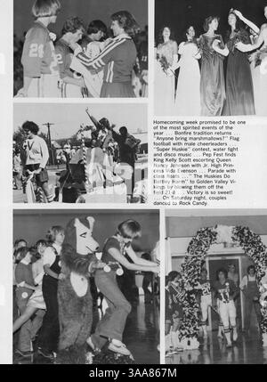 Das Villager Jahrbuch 1979 der St. Anthony Village High School zeigt die Höhepunkte des Schuljahres 1978-1979 und dokumentiert die Schüler, Lehrer, Leichtathletik, Clubs, und andere Ereignisse. Stockfoto