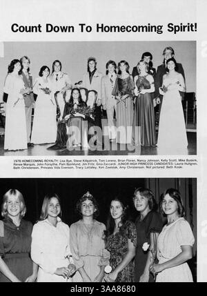 Das Villager Jahrbuch 1979 der St. Anthony Village High School erfasst die akademischen, sportlichen und außerschulischen Aktivitäten des Schuljahres 1978-1979 mit Schülern, Lehrern und Veranstaltungen. Stockfoto