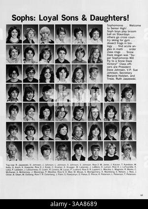Das Jahrbuch 1979 der St. Anthony Village High School enthält Aufzeichnungen über Schüler, Lehrer, Vereine, Leichtathletik und bedeutende Ereignisse aus dem Schuljahr 1978-1979. Stockfoto