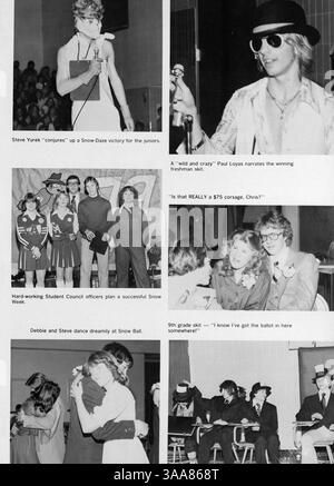 Das Villager Jahrbuch 1979 von der St. Anthony Village High School beleuchtet die wichtigsten akademischen, sportlichen und außerschulischen Veranstaltungen des Schuljahres 1978-1979, einschließlich Schülern und Lehrern. Stockfoto