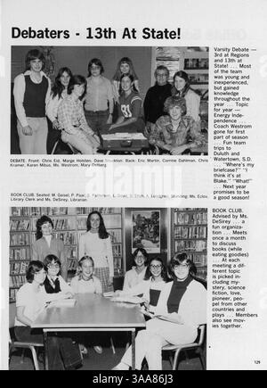 Das Jahrbuch der St. Anthony Village High School 1979 zeigt die Schüler, Lehrer, Sportmannschaften und Vereine aus dem Schuljahr 1978-1979. Stockfoto